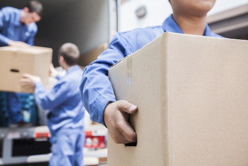 Professional team handling office relocation in Nottinghill Storage