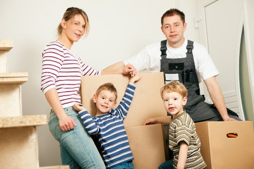 Customer receiving assistance from movers