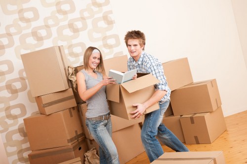 Packers carefully securing items for a move in Nottinghill
